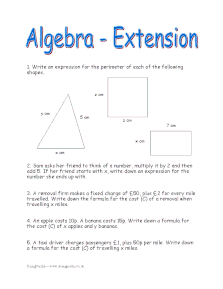 Writing formulae extension worksheet